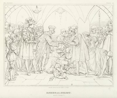 Romeo und Julia, Akt V, Szene 3 (Gravur) von Friedrich August Moritz Retzsch