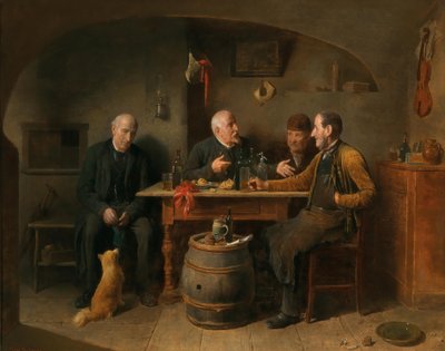 Vier Männer im Wirtshaus von Friedrich Friedlander