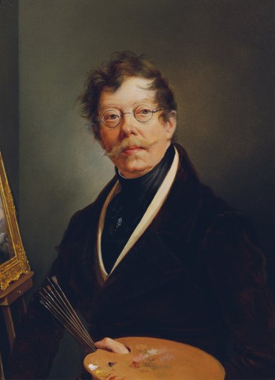Selbstbildnis an der Staffelei von Friedrich Johann Gottlieb Lieder