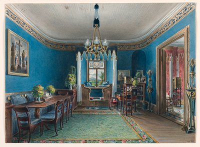 Das Blaue Zimmer, Schloss Fischbach, 1846 von Friedrich Wilhelm Klose