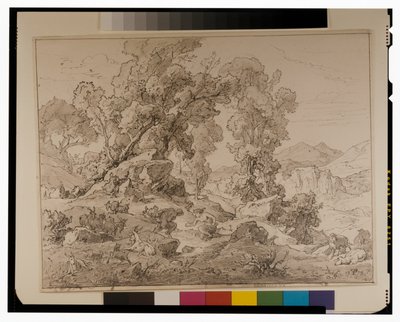Faun und Nymphe in arkadischer Landschaft von Friedrich the Elder Preller