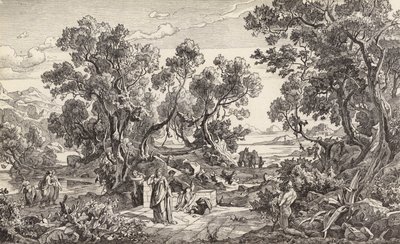 Nausikaa und Odysseus von Friedrich the Elder Preller