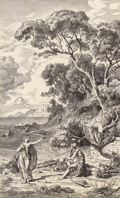 Odysseus und Kalypso von Friedrich the Elder Preller