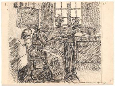 Hier wohnte eine alte Frau mit ihrer Katze und ihrem Huhn von Fritz Syberg