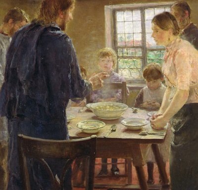Christus mit den Bauern (Detail) von Fritz von Uhde