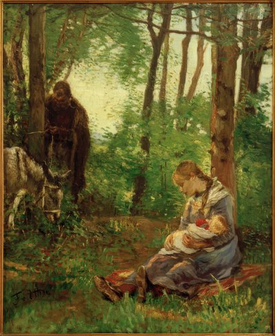 Rast im Walde (Ruhe auf der Flucht) von Fritz von Uhde