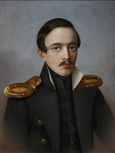 Porträt des Dichters Michail Lermontow 1814-1841 von G.F. Krylov