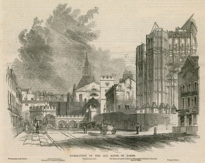 Abriss des alten House of Lords von G.F. Sargent