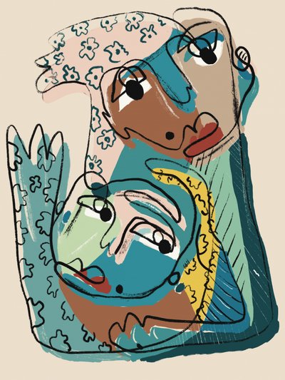 Abstrakte Gesichter Umarmung von GIovanna Gil Alves