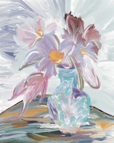 Abstraktes Blumen-Stillleben von GIovanna Gil Alves