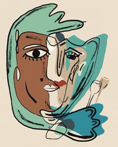 Modernes abstraktes Gesicht von GIovanna Gil Alves