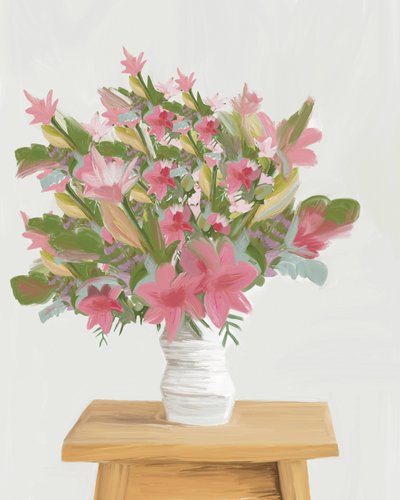 Malerische Rosa Blumen von GIovanna Gil Alves