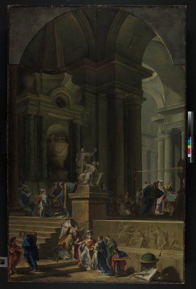 Ein allegorisches Denkmal für Sir Isaac Newton von G. B. and Valeriani D. and G. Pittoni