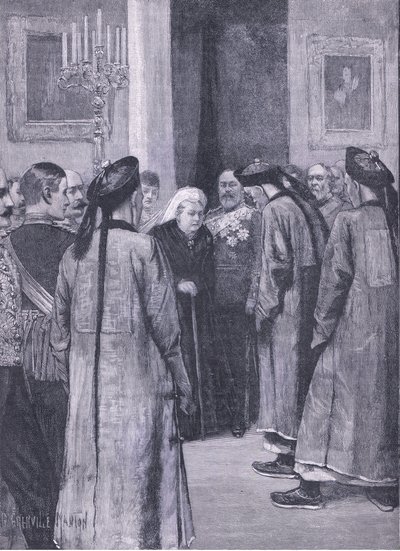 Besuch von Li Hung-Chang bei der Königin in Osborne, Illustration aus Cassells Geschichte Englands, 1900er Jahre von G. Grenville Manton