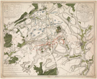 Karte der Schlacht bei Waterloo, 1815 von G. Jacowick