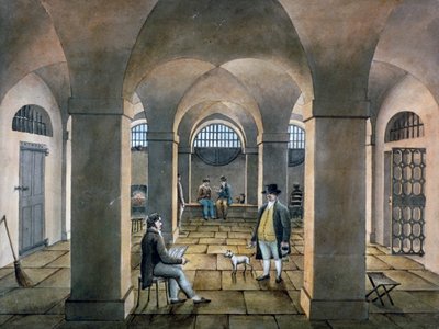 Innenansicht im Horsemonger Lane Gefängnis, Union Road, Southwark, London von G Yates