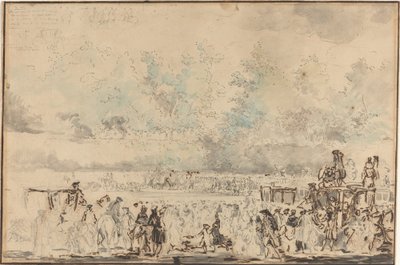 Königliche Truppenparade von Gabriel Jacques de Saint Aubin
