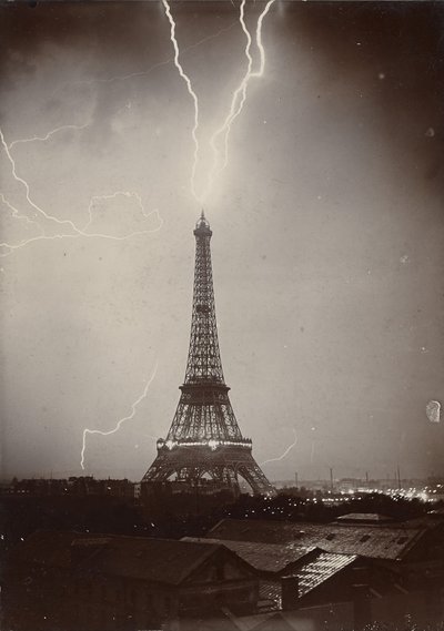 Der Eiffelturm vom Blitz getroffen, 1902 von Gabriel Loppe