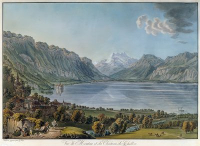 Genfersee mit Montreux, dem Château de Chillon und den Dents du Midi von Gabriel Lory