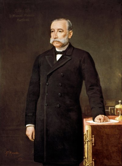 Porträt von Manuel Alonso Martinez (1827-1891), spanischer Anwalt und Politiker, Mitglied der Liberalen Union von Gabriel Maureta Aracil