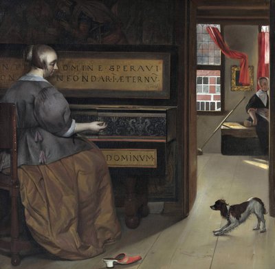 Cembalo-Dame, um 1665 von Gabriel Metsu