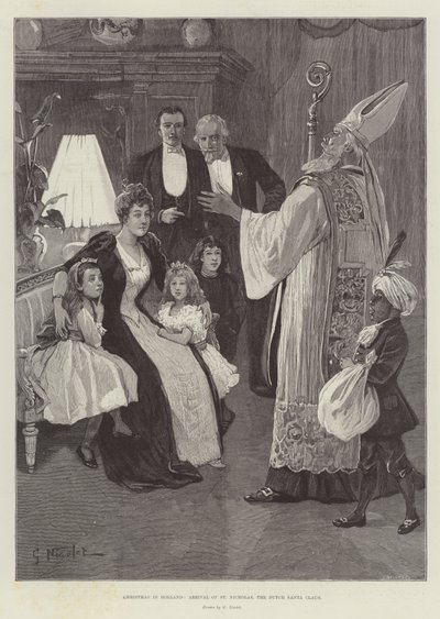 Weihnachten in Holland, Ankunft des Nikolaus, der niederländische Weihnachtsmann von Gabriel Nicolet