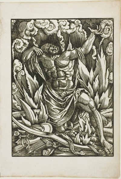 Die Arbeiten des Herkules: Herkules auf dem Scheiterhaufen von Gabriel Salmon