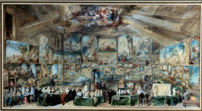 Das Büro des Amateurs. Salon des Antiquars oder Kabinett der Kuriositäten von Gabriel de Saint Aubin
