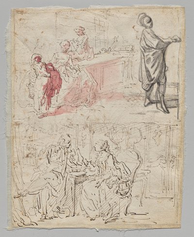 Theaterszene (recto) von Gabriel de Saint Aubin