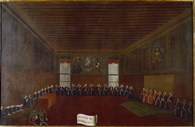 Ansicht des Raums der Kriminalquarantäne, Oberster Gerichtshof oder Rat der Vierzig von Gabriele Bella