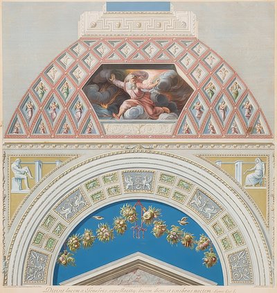 Lünette und Gewölbefeld mit Gott scheidet Licht und Finsternis. 1774? von Gaetano Savorelli