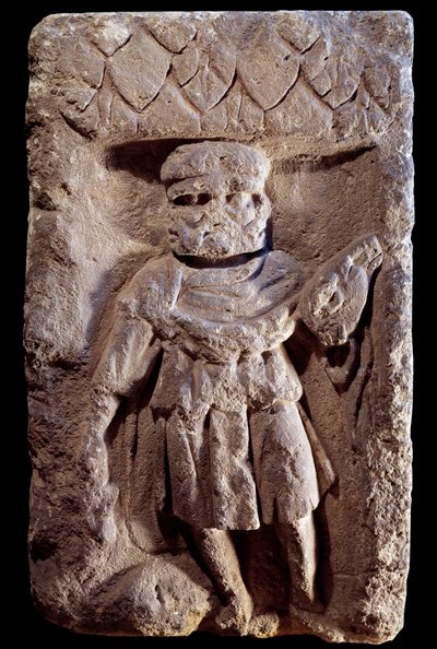Gallorömische Kunst: dreiköpfige Gottheit oder Merkur mit drei Köpfen von Gallo Roman