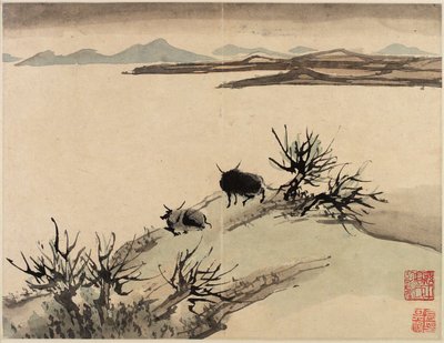 Finger Painting, aus einem Album von zehn von Gao Qipei