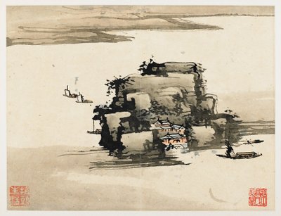 Fingerpainting, aus einem Album von zehn von Gao Qipei