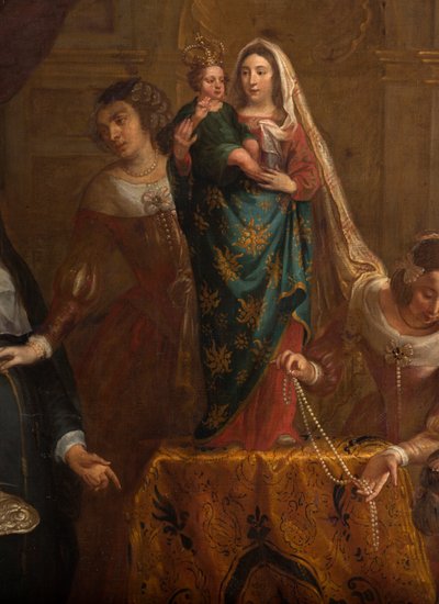Pfarrkirche Saint-Brice. Erzherzogin Isabel von Spanien überreicht ihren Schmuck der Basilika Saint-Martin von Halle. Gaspar de Crayer. von Gaspar De Crayer