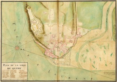 Gaspard-Joseph Chaussegros de Lery, Plan der Stadt Quebec, 1727 von Gaspard-Joseph Chaussegros de Léry