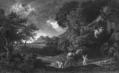 Dido und Aeneas im Sturm von Gaspard Poussin (after) Dughet
