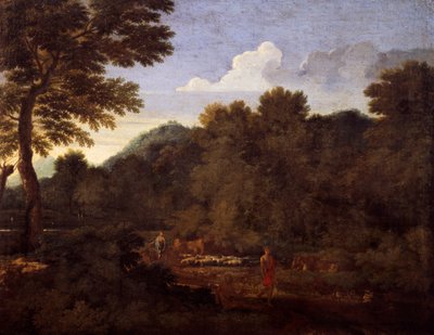 Landschaft mit Schafherde von Gaspard Poussin Dughet
