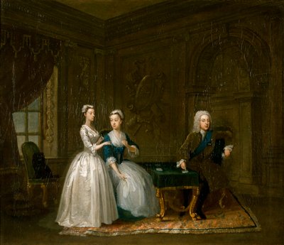 Porträt von John, 2. Herzog von Montagu, seiner Frau und ihrer jüngeren Tochter, ca. 1730 von Gawen Hamilton