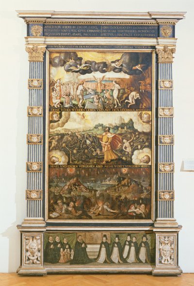 Die Öffnung des sechsten Siegels, Ezechiels Vision und das Jüngste Gericht, 1584 von Gdansk School