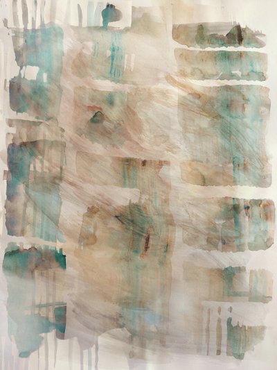 Weiches Teal-Braun-Abstrakt von Gemma Bardot
