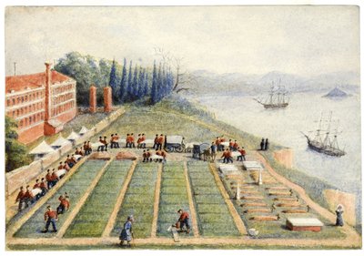 Der Friedhof am Allgemeinen Krankenhaus, Skutari, April 1855 von General E.W. Wray
