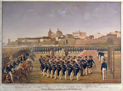 Die Erschießung von Pantaleon German de Ribon und seinen 8 Gefährten in Cartagena am 24. Februar 1816 von Generoso Jaspe