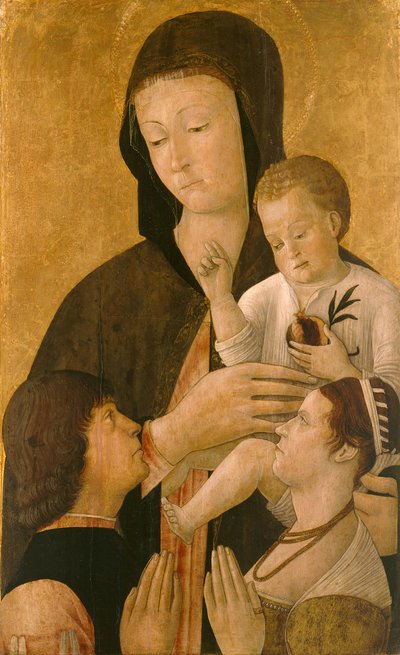 Madonna mit Kind und zwei Stiftern, 1460 von Gentile Bellini