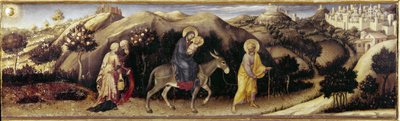Altarbild der Anbetung der Heiligen Drei Könige: Flucht nach Ägypten (Mittelteil) von Gentile da Fabriano