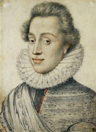 Porträt eines jungen Mannes von Qualität, Halbfigur, in einer hohen Halskrause von Geoffroy Dumonstier