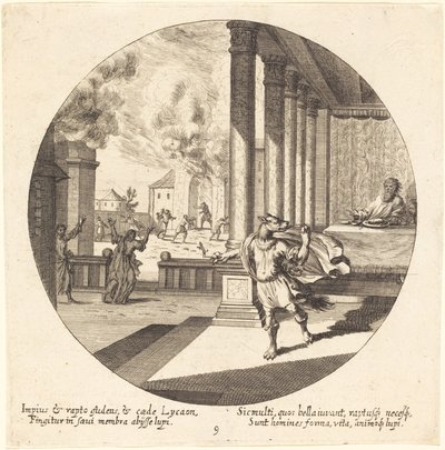 Jupiter verwandelt Lykaon in einen Wolf von Georg Andreas Wolfgang the Elder