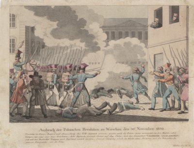 Ausbruch der polnischen Revolution in Warschau im November 1830 von Georg Benedikt Wunder
