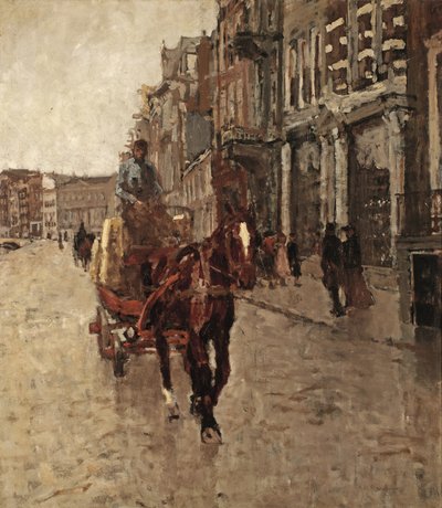 Rokin Westzijde: ein Pferdewagen auf dem Rokin, Amsterdam von Georg Hendrik Breitner