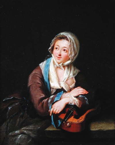 Dame mit einem Musikinstrument von Georg Melchior Kraus